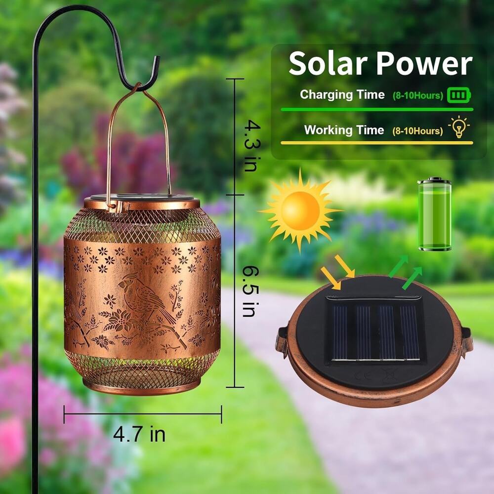 Solar Lanterns Outdoor Waterproof Christmas Birthdays Gifts for Women Mom Grandm - Picture 2 of 5